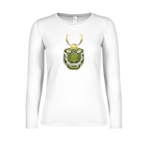 Alligator smile - T-shirt femme manches longues léger animaux -B&C - E150 LSL women 