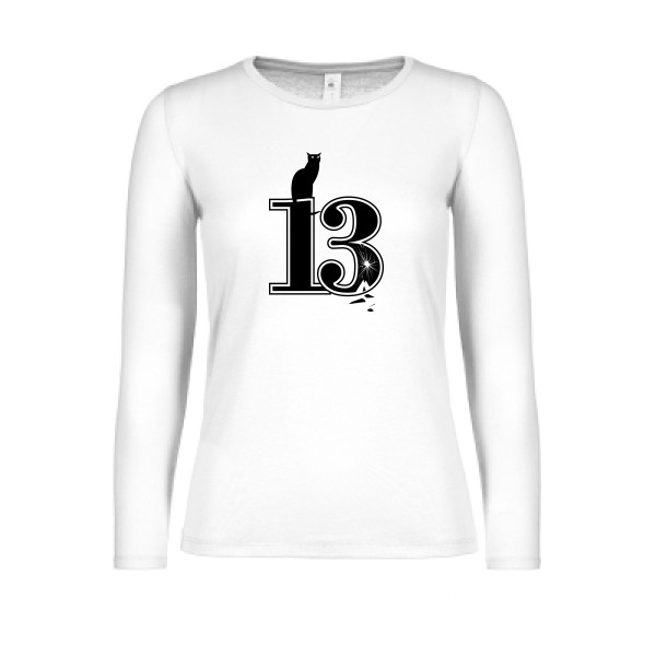 Superstition -T-shirt femme manches longues léger rock Femme  -B&C - E150 LSL women  -Thème humour et musique rock -