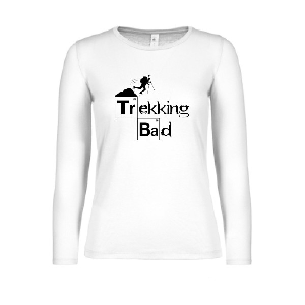 Trekking bad - T-shirt femme manches longues léger  - Vêtement original -