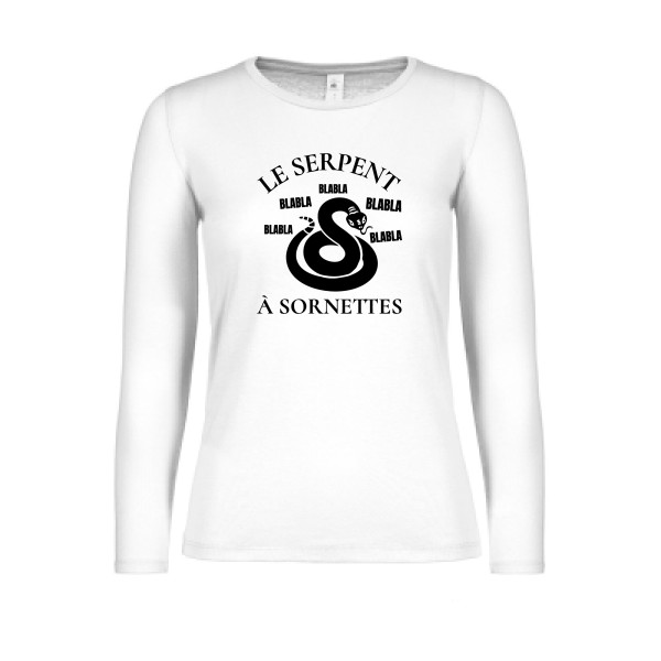 Serpent à Sornettes - T-shirt femme manches longues léger rigolo Femme -B&C - E150 LSL women  -thème original et humour