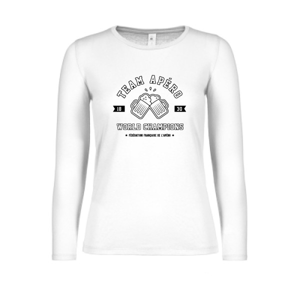 T-shirt femme manches longues léger - B&C - E150 LSL women  - Team apéro