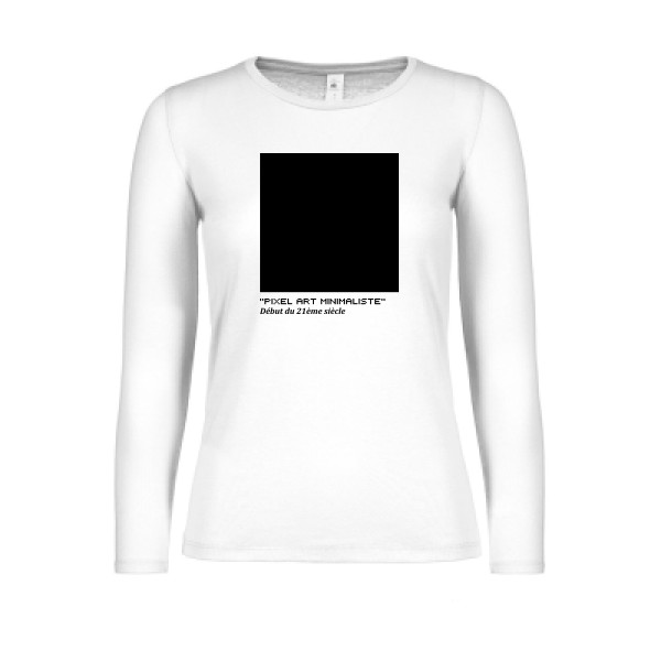 T-shirt femme manches longues léger Femme original - Pixel art minimaliste -