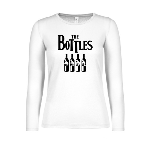 The Bottles - T-shirt femme manches longues léger parodie  pour Femme - modèle B&C - E150 LSL women  - thème parodie et musique vintage -