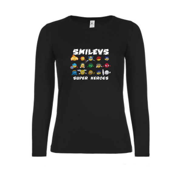 Super Smileys- Tee shirt rigolo - B&C - E150 LSL women  -