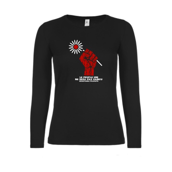 Resistance Pacifiste - T-shirt femme manches longues léger original Femme  -B&C - E150 LSL women  - Thème peace and love -