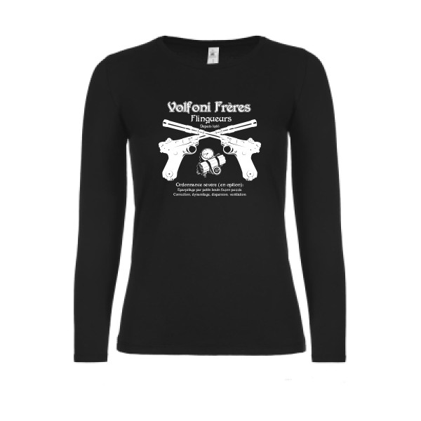 Volfoni Frère -T-shirt femme manches longues léger  Femme  vintage -B&C - E150 LSL women  -thème  rétro et vintage - 
