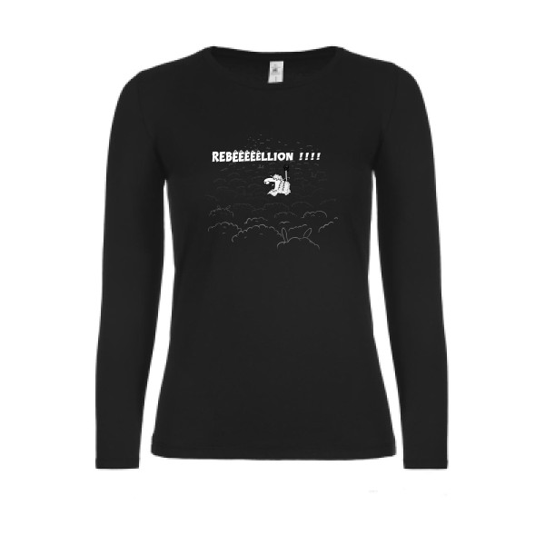 Rebeeeellion - T-shirt femme manches longues léger Femme - Thème animaux et dessin -B&C - E150 LSL women -