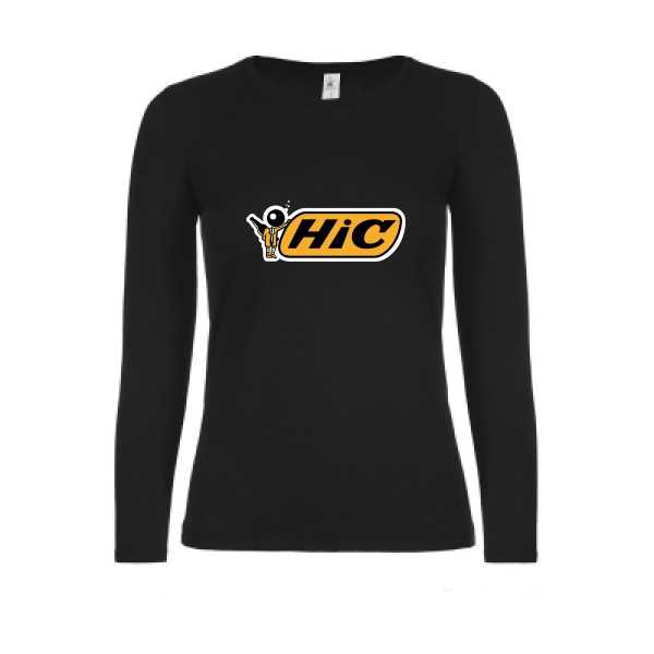 Hic-T-shirt femme manches longues léger humoristique - B&C - E150 LSL women - Thème vêtement parodie -