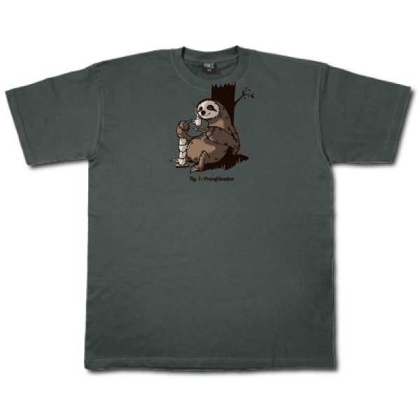 Procaféination -T-shirt animaux  -Fruit of the loom 205 g/m² -thème  humour et bestiole - 
