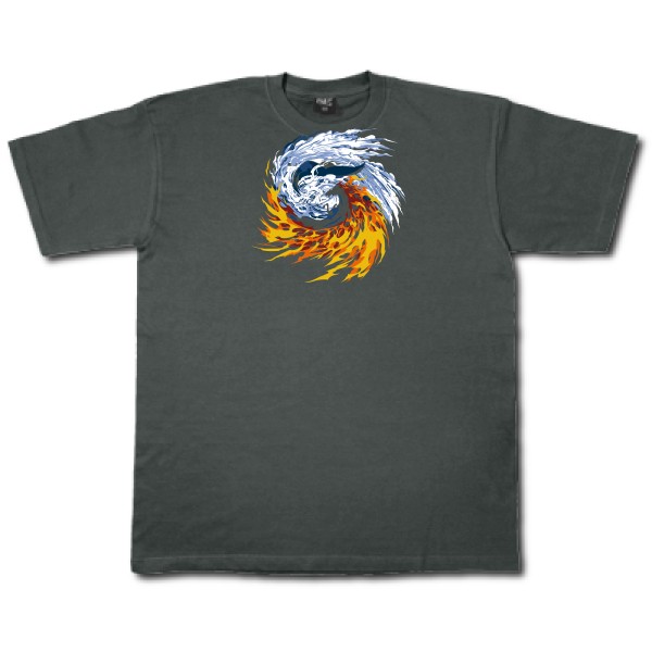 Tee shirt original - «fire and water» - 