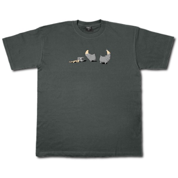 Rhinoféroce - T-shirt humour potache Homme  -Fruit of the loom 205 g/m² - Thème humour noir -