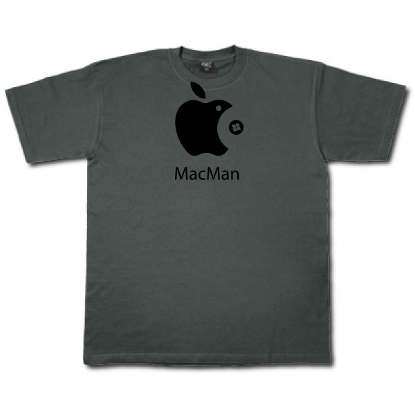 MacMan - T-shirt vintage pour Homme -modèle Fruit of the loom 205 g/m² - thème retro et jeux videos -