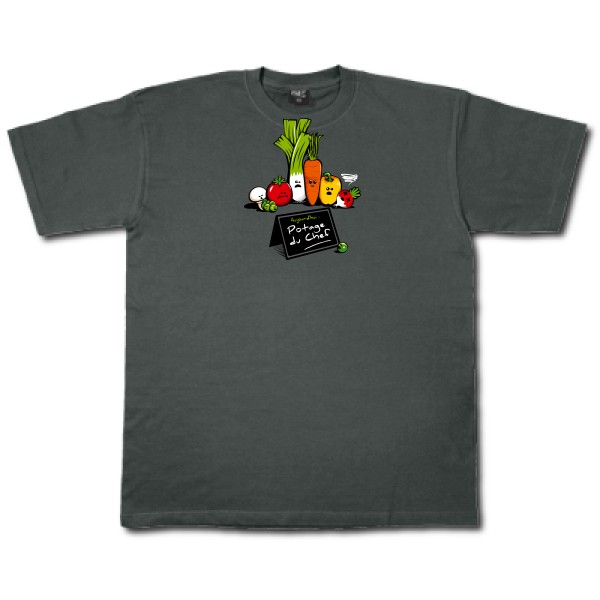 Potage du Chef - T-shirt rigolo Homme - modèle Fruit of the loom 205 g/m² -thème humour cuisine et top chef-