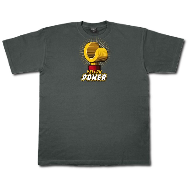 Yellow Power -T-shirt parodie marque - Fruit of the loom 205 g/m²