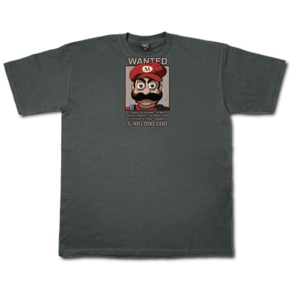 Wanted Mario-T-shirt Geek - Fruit of the loom 205 g/m²- Thème Geek -