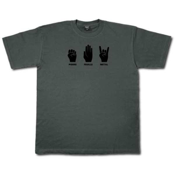 Pierre Feuille Metal - modèle Fruit of the loom 205 g/m² - T shirt Homme humour - thème tee shirt et sweat parodie -