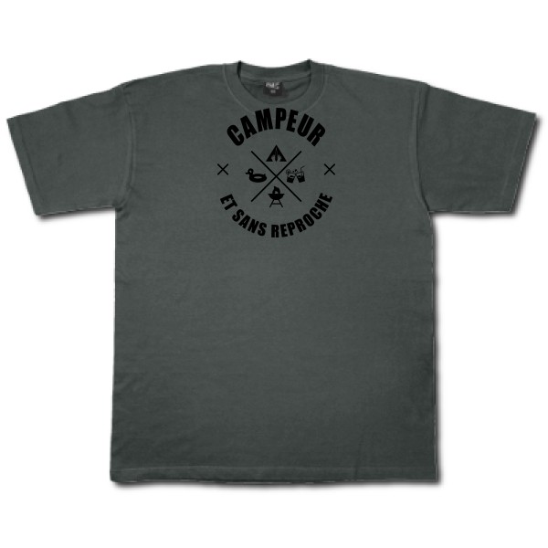 CAMPEUR... - T-shirt camping Homme - modèle Fruit of the loom 205 g/m² -thème humour et scout -