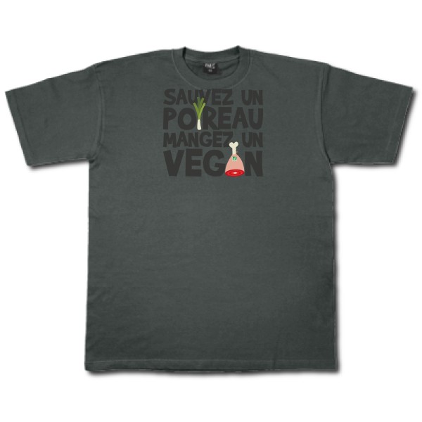 vegan poireau -Fruit of the loom 205 g/m² - Tee-shirts message Homme -