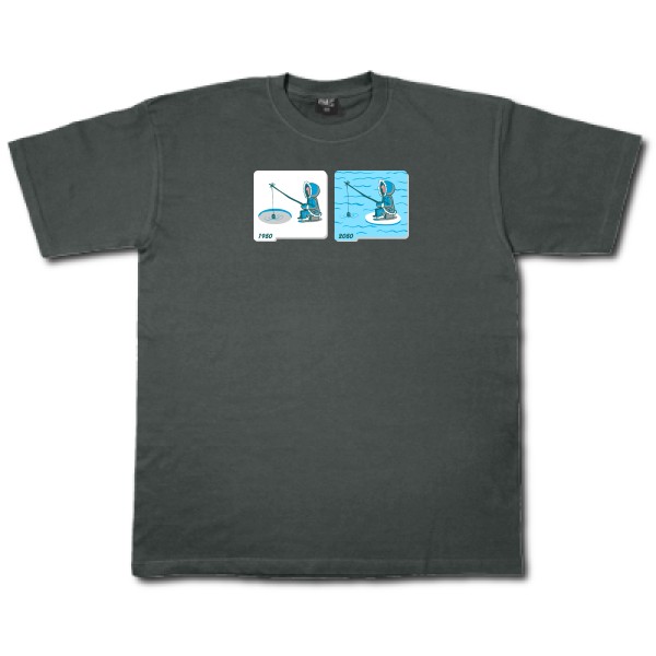 T shirt Homme humour -Fishing in Arctic - Fruit of the loom 205 g/m²