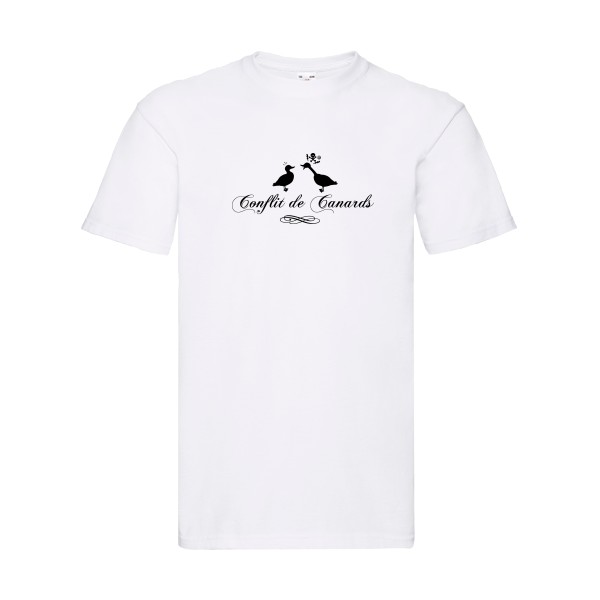 Conflit De Canards - Tee shirt humour noir Homme -Fruit of the loom 205 g/m²