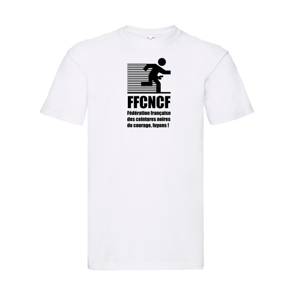  T-shirt Homme original - Ceinture noire de courage, fuyons ! - 