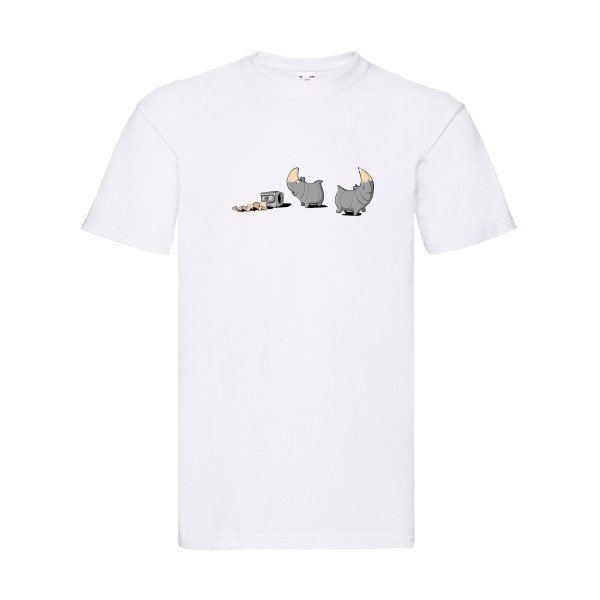 Rhinoféroce - T-shirt humour potache Homme  -Fruit of the loom 205 g/m² - Thème humour noir -