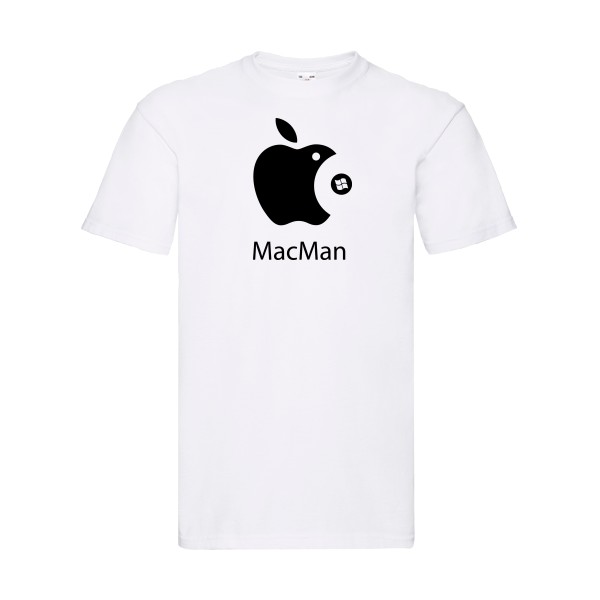 MacMan - T-shirt vintage pour Homme -modèle Fruit of the loom 205 g/m² - thème retro et jeux videos -