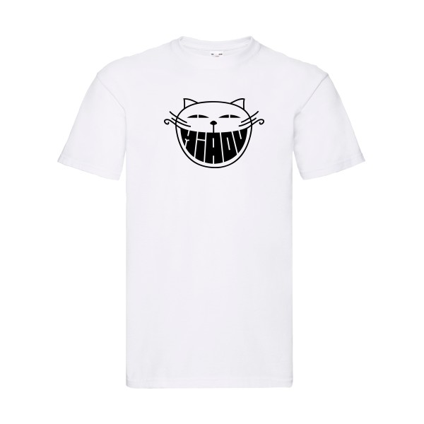 The smiling cat - T-shirt chat -Homme-Fruit of the loom 205 g/m² - thème humour et bd -