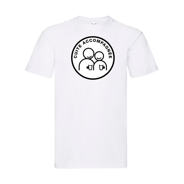 Cuite accompagnée ! - T-shirt comique -Homme -Fruit of the loom 205 g/m² - Thème humour noir et alcool au volant -