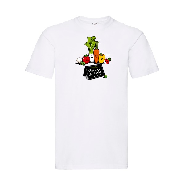 Potage du Chef - T-shirt rigolo Homme - modèle Fruit of the loom 205 g/m² -thème humour cuisine et top chef-