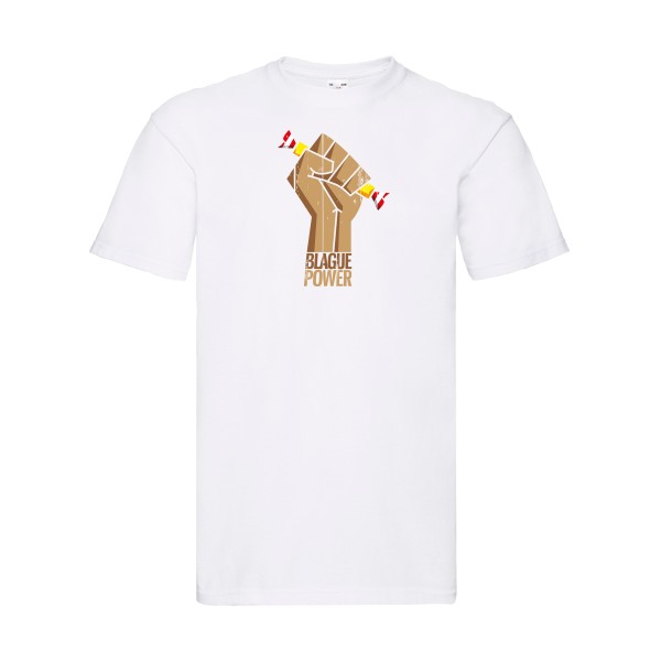 Blague Power - T-shirt parodie Homme - modèle Fruit of the loom 205 g/m² -thème blague carambar -