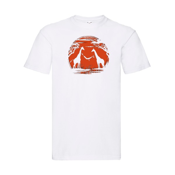 girafe - T-shirt Homme animaux  - Fruit of the loom 205 g/m² - thème geek et zen