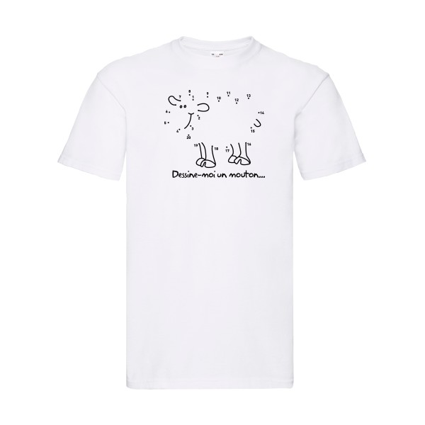 Dessine moi un mouton - T-shirt amusant pour Homme -modèle Fruit of the loom 205 g/m² - thème humour et culture -