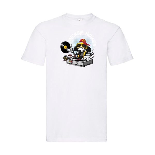 Mickey house v2 -T-shirt mickey Homme  -Fruit of the loom 205 g/m² -Thème parodie et musique -