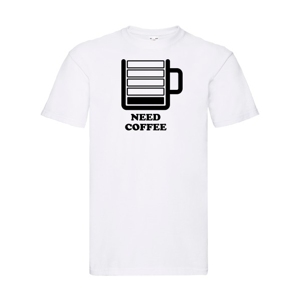 Need Coffee - T-shirt original Homme - modèle Fruit of the loom 205 g/m² - thème original et inclassable -