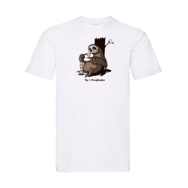 Procaféination -T-shirt animaux  -Fruit of the loom 205 g/m² -thème  humour et bestiole - 