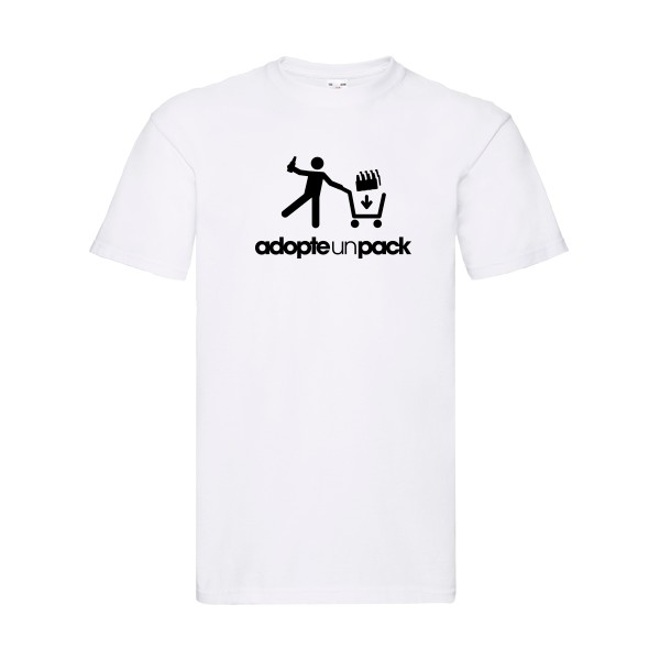 adopte un pack - T-shirt rigolo Homme - modèle Fruit of the loom 205 g/m² -thème humour alcool -