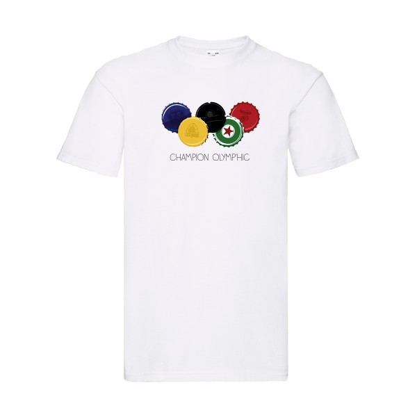 CHAMPION OLYMP'HIC - T-shirt burlesque pour Homme -modèle Fruit of the loom 205 g/m² - thème alcool humour -