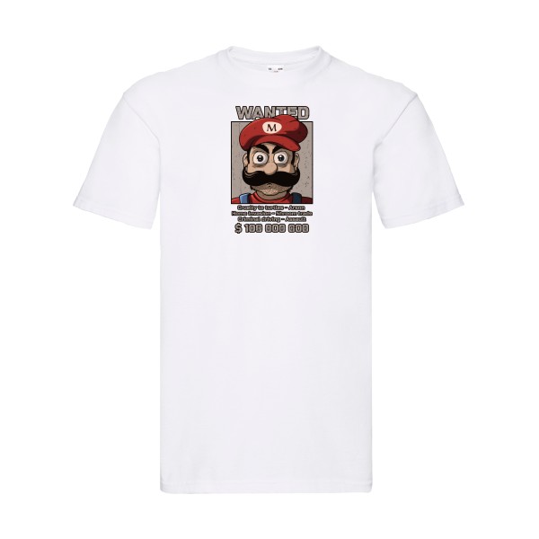 Wanted Mario-T-shirt Geek - Fruit of the loom 205 g/m²- Thème Geek -