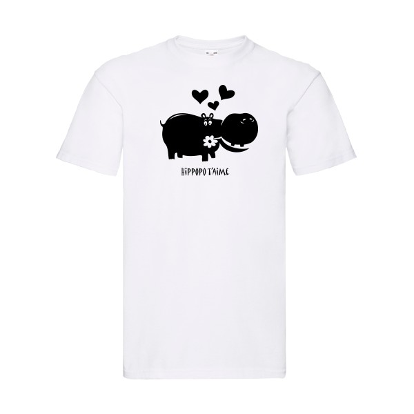 Hippopo t'aime -T shirt bebe -Fruit of the loom 205 g/m²