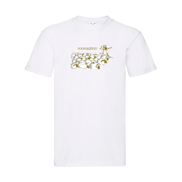 Leadersheep - T-shirt humour francais Homme  -Fruit of the loom 205 g/m² - Thème humour et animaux-