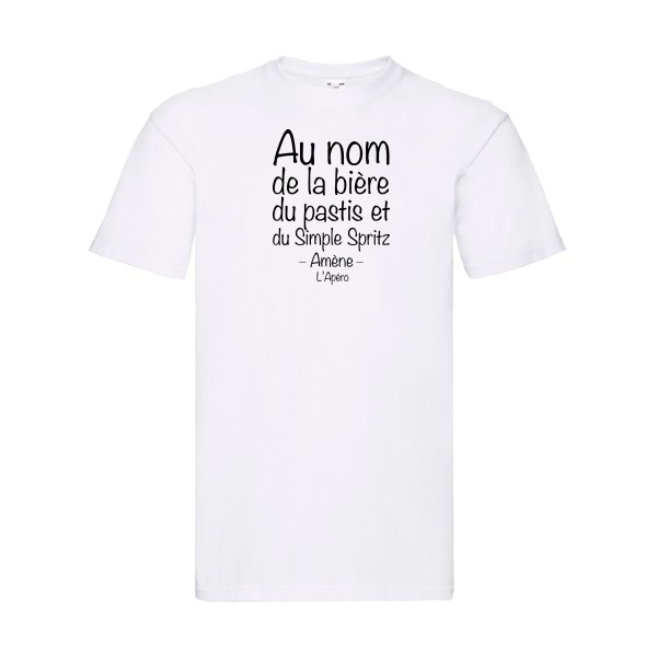 prière de l'apéro - T-shirt humour pastis Homme - modèle Fruit of the loom 205 g/m² -thème parodie pastis et alcool -