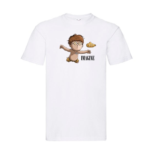 Imagine... - T-shirt humoristique pour Homme -modèle Fruit of the loom 205 g/m² - thème rock et parodie -