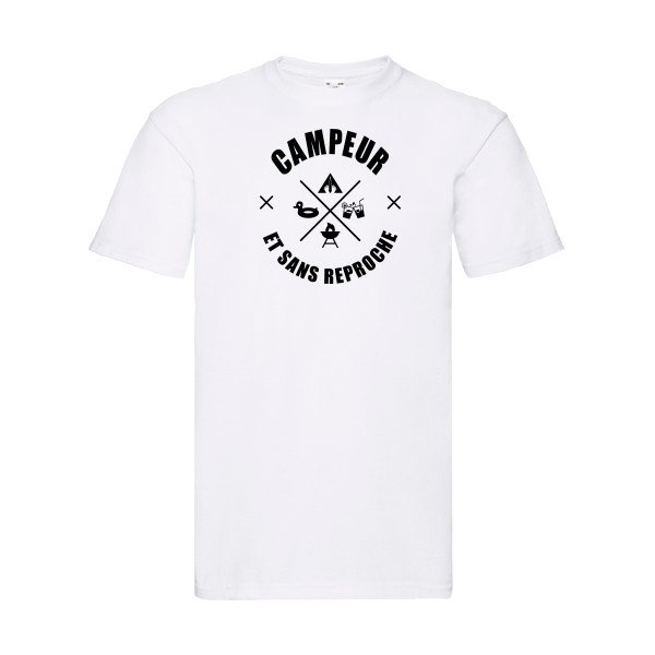 CAMPEUR... - T-shirt camping Homme - modèle Fruit of the loom 205 g/m² -thème humour et scout -