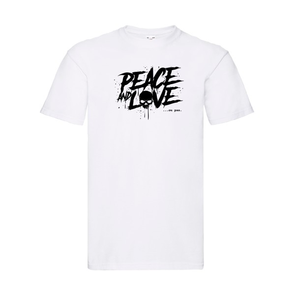 Peace or no peace - T shirt tête de mort Homme - modèle Fruit of the loom 205 g/m² -