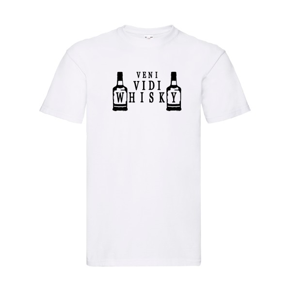 VENI VIDI WHISKY - T-shirt humour original pour Homme -modèle Fruit of the loom 205 g/m² - thème alcool et humour potache - -