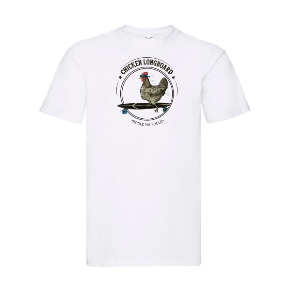 Chicken Longboard - T-shirt - vêtement original avec une poule-
