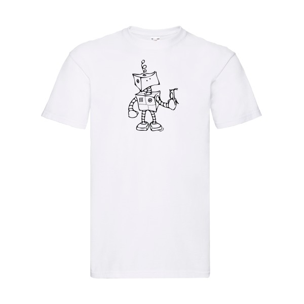 Robot & Bird - modèle Fruit of the loom 205 g/m² - geek humour - thème tee shirt et sweat geek -