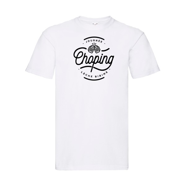 Journée Choping -T-shirt bière - Homme -Fruit of the loom 205 g/m² -thème alcool humour - 