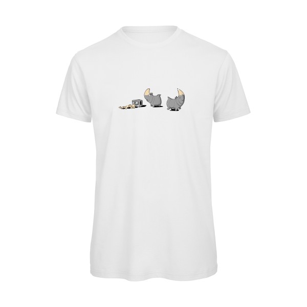 Rhinoféroce - T-shirt bio humour potache Homme  -B&C - T Shirt organique - Thème humour noir -